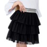 Czarna SPÓDNICA tiulowa z falbankami srebrna gumka szkoła