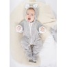 SZARY KOMBINEZON GWIAZDKI PAJAC 0-12M wiosna jesień