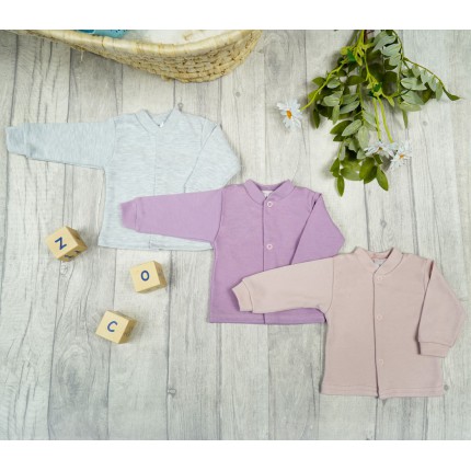 3pak WCZEŚNIAK KAFTANIK koszulka bawełniany niemowlęcy róż wrzos szary