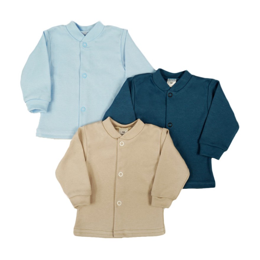 3pak KAFTANIK koszulka bawełniany niemowlęcy jeans beż niebieski