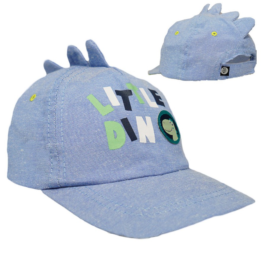 CZAPKA Z DASZKIEM chłopięca niebieska LITTLE DINO bejsbolówka