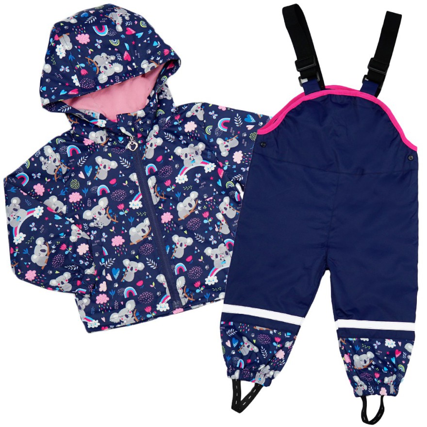 KOMBINEZON przeciwdeszczowy dwuczęściowy GRANAT KOALA kurtka + spodnie wiosna/jesień