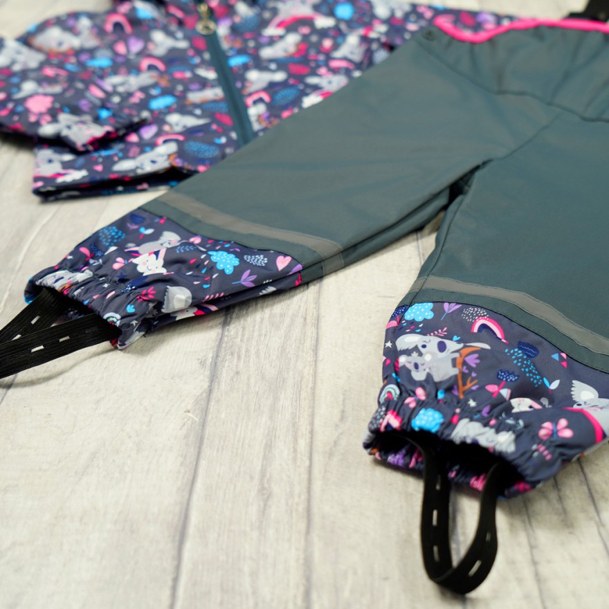 KOMBINEZON przeciwdeszczowy dwuczęściowy GRAFIT KOALA kurtka + spodnie wiosna/jesień