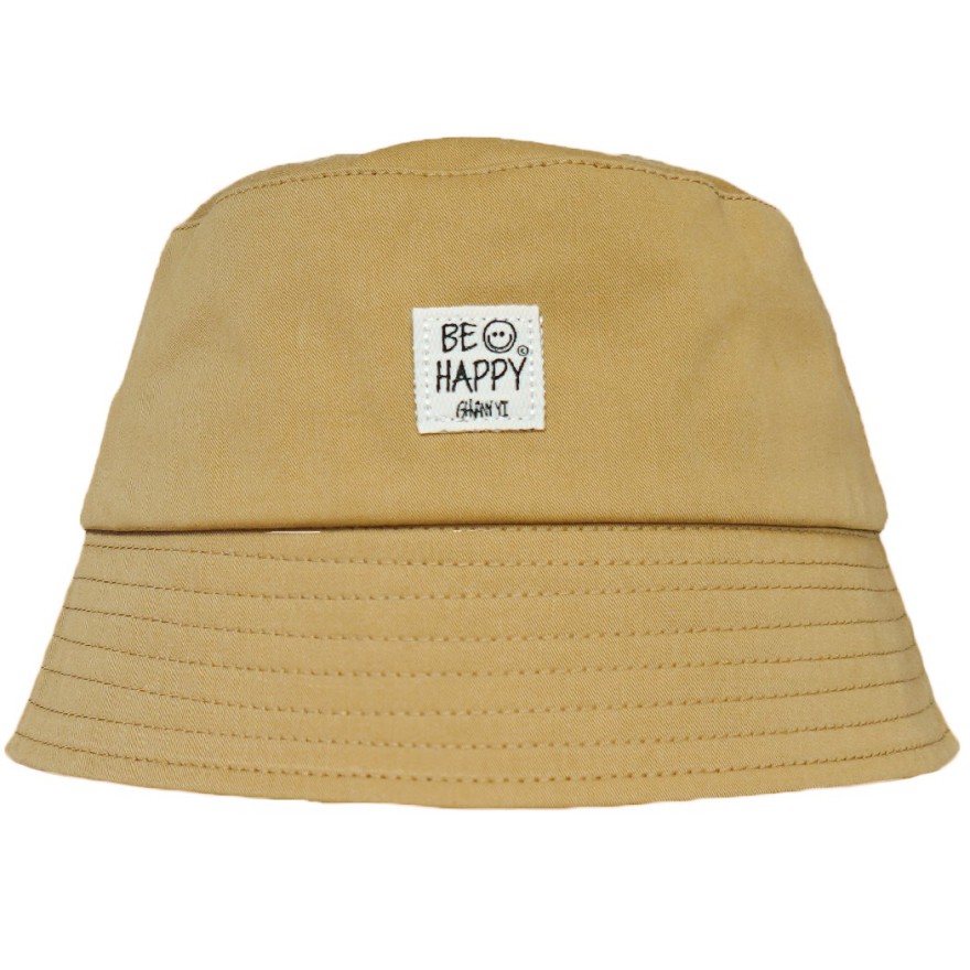 Brązowy KAPELUSZ BUCKET HAT be happy czapka z daszkiem lato
