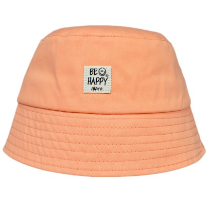 Pomarańczowy KAPELUSZ BUCKET HAT be happy czapka z daszkiem lato