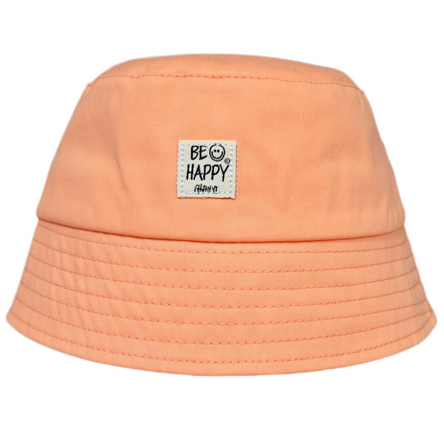 Pomarańczowy KAPELUSZ BUCKET HAT be happy czapka z daszkiem lato