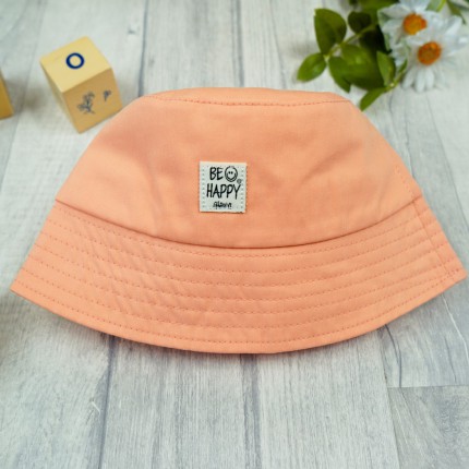 Pomarańczowy KAPELUSZ BUCKET HAT be happy czapka z daszkiem lato