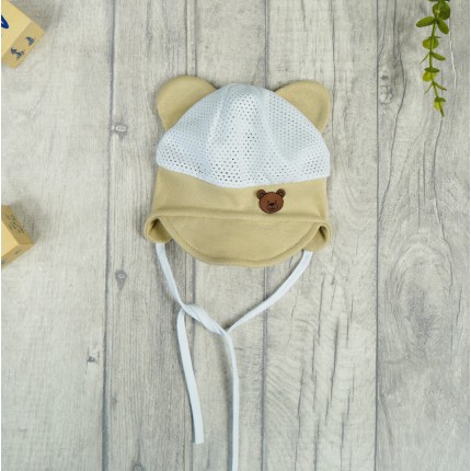 Biało- beżowa CZAPKA Misio PRZECIW POCENIU GŁOWY lato