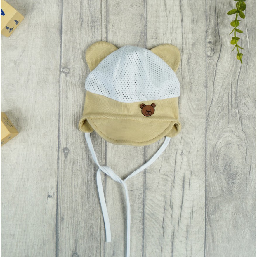 Biało- beżowa CZAPKA Misio PRZECIW POCENIU GŁOWY lato