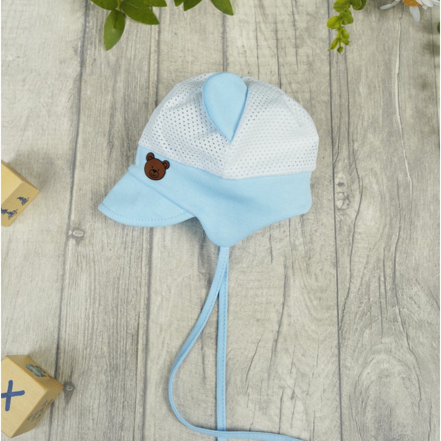 Biało- błękitna CZAPKA Misio PRZECIW POCENIU GŁOWY lato