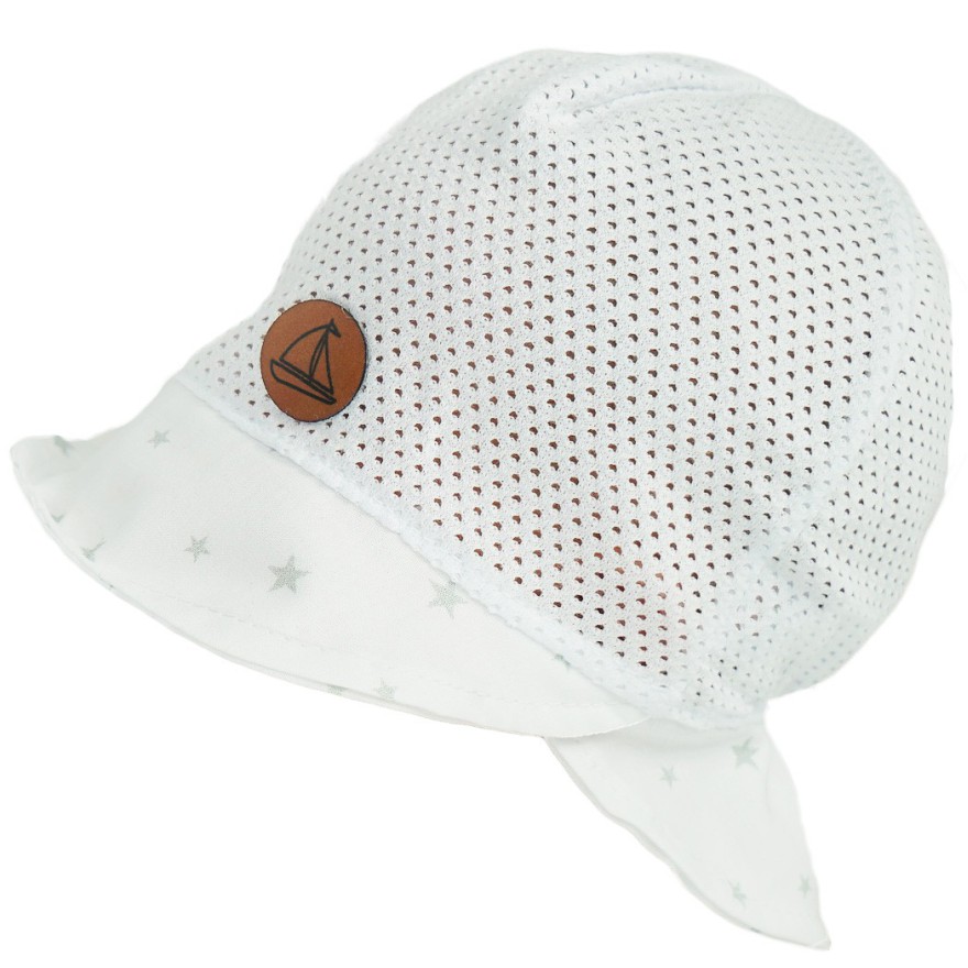 Biały KAPELUSZ GWIAZDKI czapka z daszkiem przeciw poceniu głowy