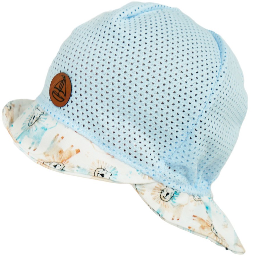 Niebieski KAPELUSZ LEWKI czapka z daszkiem przeciw poceniu głowy
