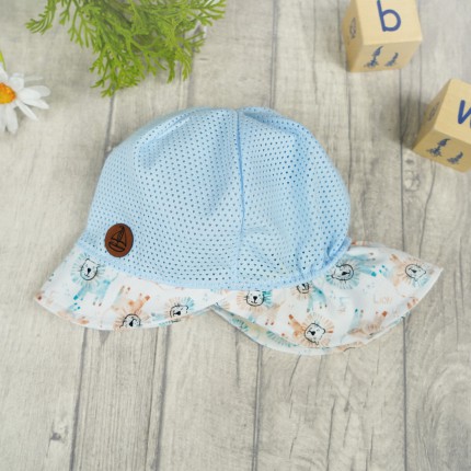 Niebieski KAPELUSZ LEWKI czapka z daszkiem przeciw poceniu głowy