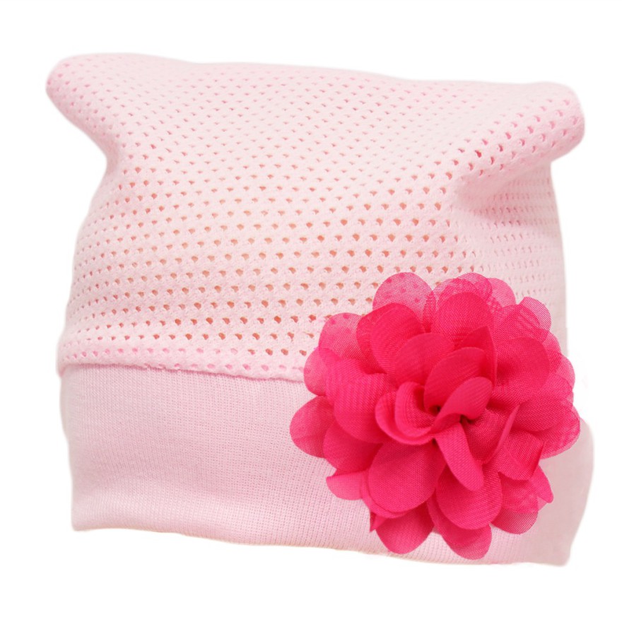 Różowa czapka CHUSTA amarantowy kwiat czapeczka przeciw poceniu się głowy LATO