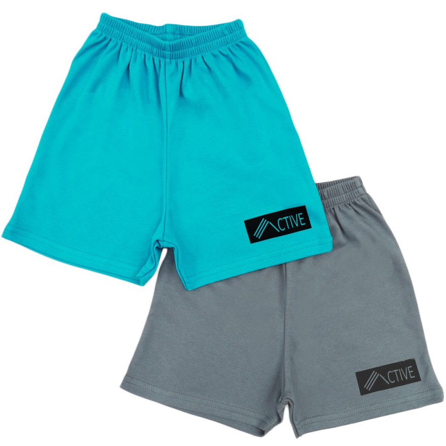 2pak KRÓTKIE SPODENKI ACTIVE grafit niebieski SZORTY LATO