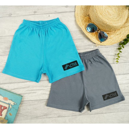 2pak KRÓTKIE SPODENKI ACTIVE grafit niebieski SZORTY LATO