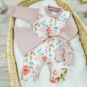 WYPRAWKA dla noworodka do szpitala 5 części pudrowa brzoskwiniowe kwiaty 422