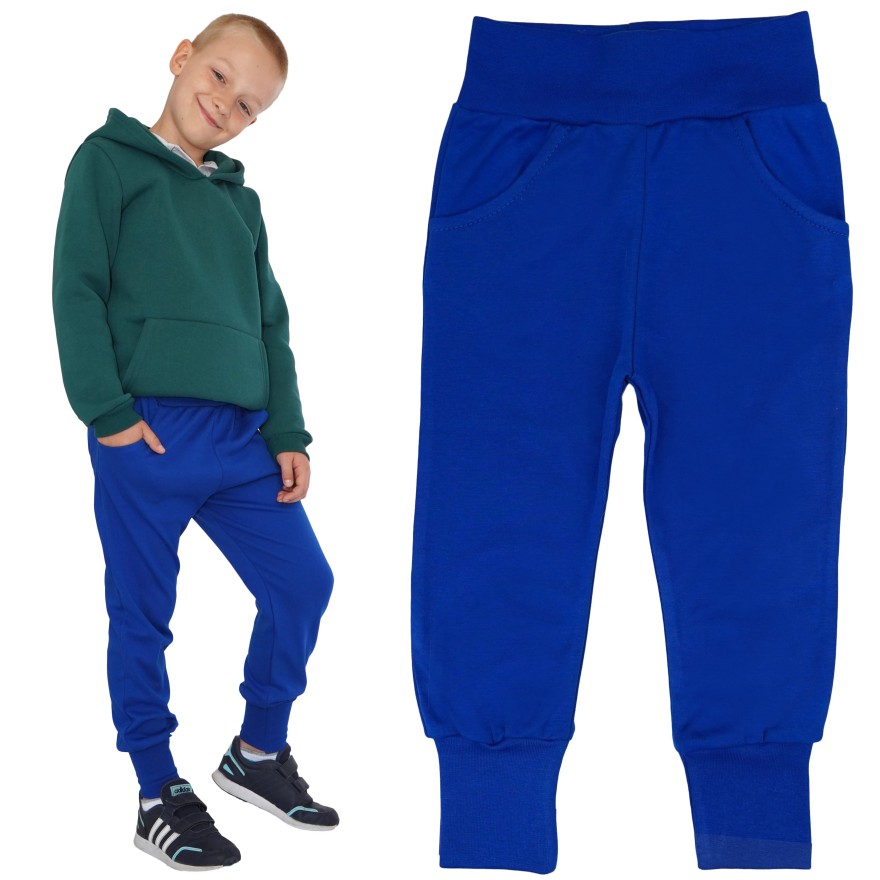 Likwidacja Chabrowe spodnie bawełniane lekkie z wyciąganą gumką bezuciskowe NEON