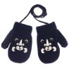 Granatowe RĘKAWICZKI ciepłe 1P na sznurku TYGRYSEK r. 56-86