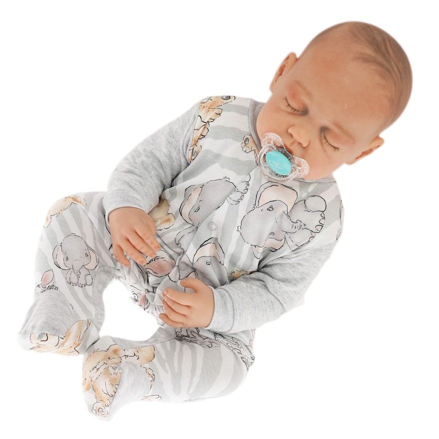 Pajac pajacyk bawełniany szary zoo safari wzór 423