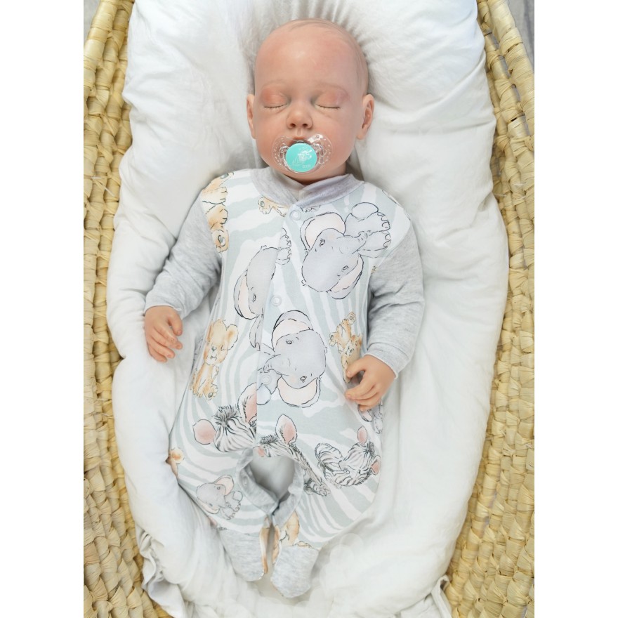 WCZEŚNIAK pajac pajacyk szary zoo safari wzór 423