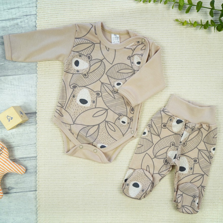 WYPRAWKA dla wcześniaka do szpitala 5 części beżowa misie 339b