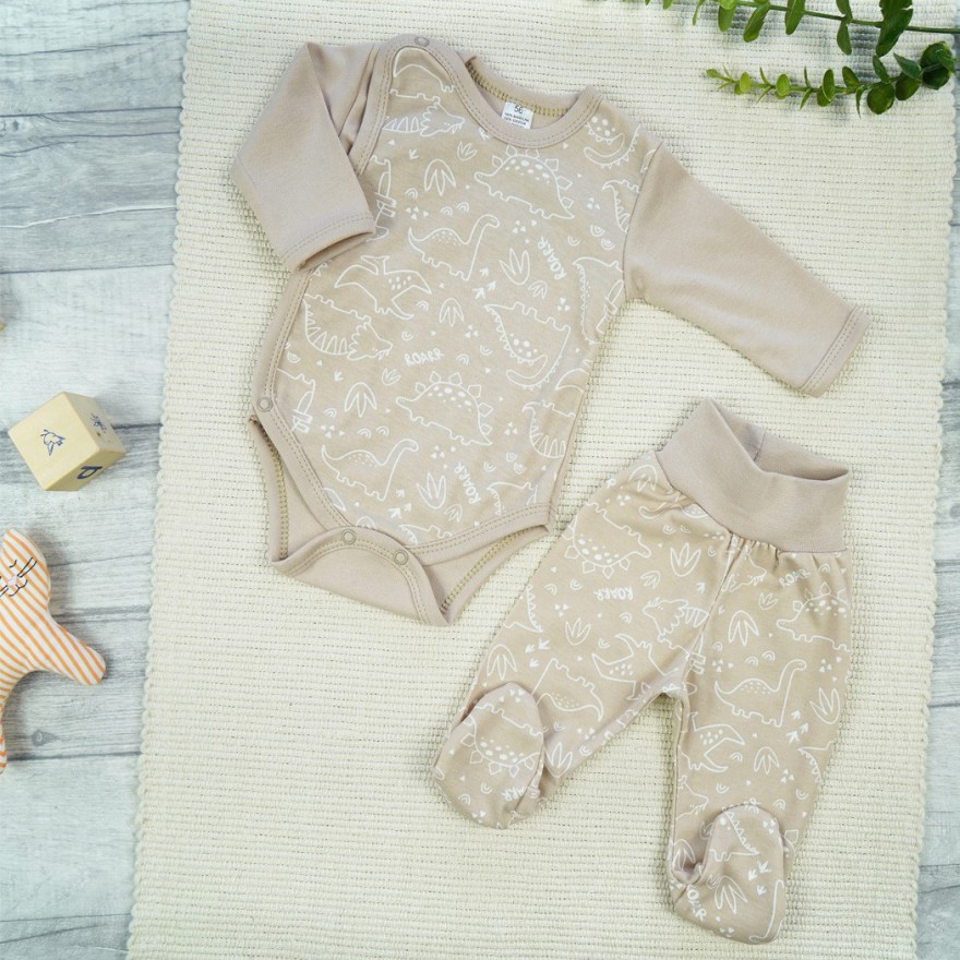 WYPRAWKA dla wcześniaka do szpitala 5 części beżowa dino 421