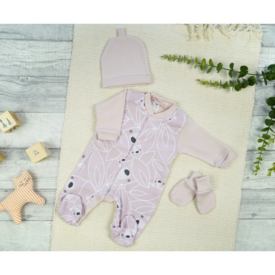 WYPRAWKA dla noworodka do szpitala 5 części różowa misie 339