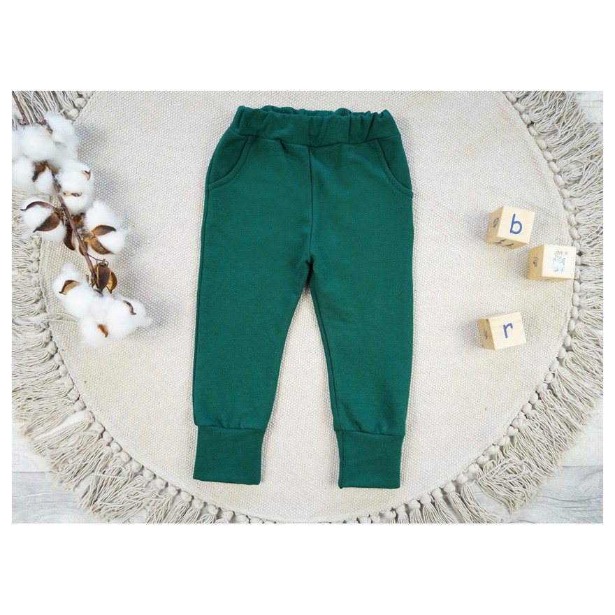 Butelkowe spodnie DRESOWE NA MESZKU, miękkie, dla wrażliwców