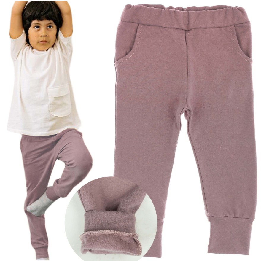 Lila spodnie DRESOWE NA MESZKU, miękkie, dla wrażliwców