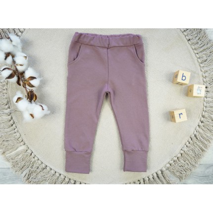 Lila spodnie DRESOWE NA MESZKU, miękkie, dla wrażliwców