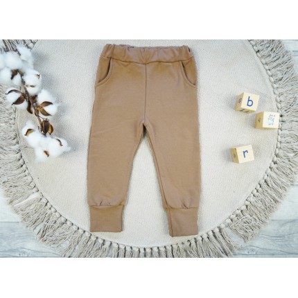 Beżowe spodnie DRESOWE NA MESZKU, miękkie, dla wrażliwców