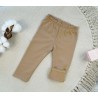 Beżowe LEGGINSY GETRY ocieplane na meszku