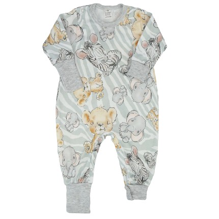 Pajac bez stópek RAMPERS szary w zoo safari pajacyk rosnący 423