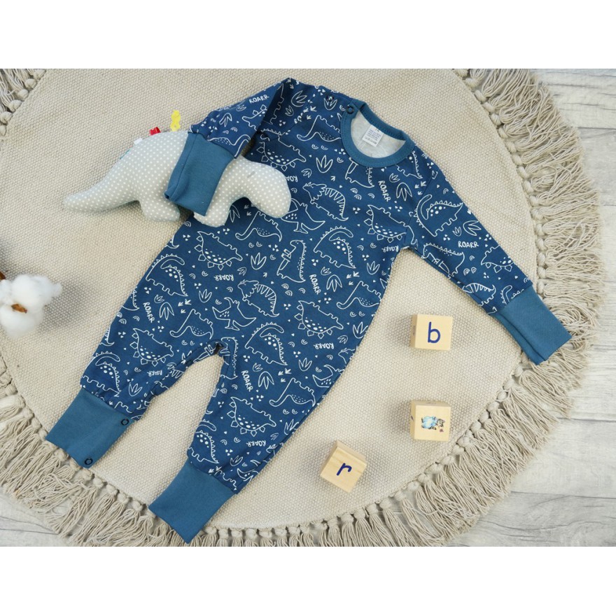 Pajac bez stópek RAMPERS jeans w dino pajacyk rosnący 421