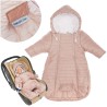 Różowy śpiwór śpiworek ocieplany z rękawami niemowlęcy do fotelika gondoli