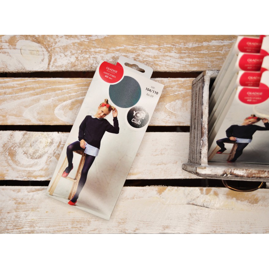 Jeansowe RAJSTOPY MIKROFIBRA 40 DEN dziewczęce gładkie rajstopki