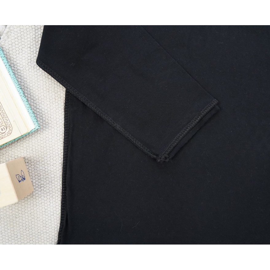 Czarna piżama bawełniana dla wrażliwej skóry z długim rękawem