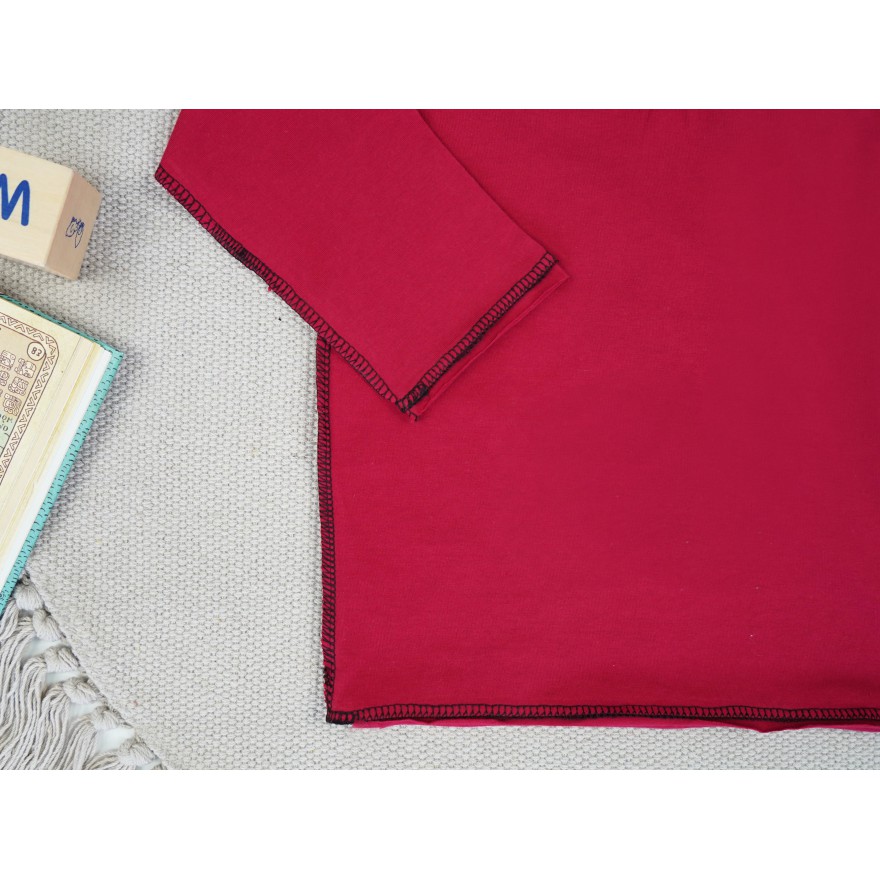 Bordowa piżama bawełniana dla wrażliwej skóry z długim rękawem święta