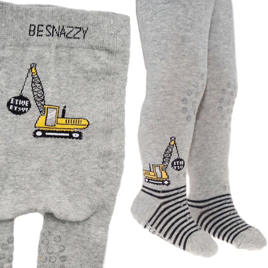 RAJSTOPY do RACZKOWANIA 3x ABS szare z żółtym dźwigiem wzór 679