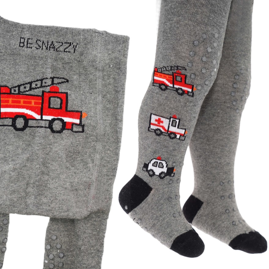 RAJSTOPY do RACZKOWANIA 3x ABS szare ze strażą wzór 680