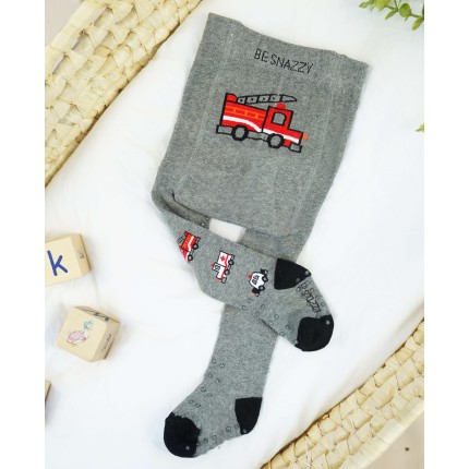 RAJSTOPY do RACZKOWANIA 3x ABS szare ze strażą wzór 680