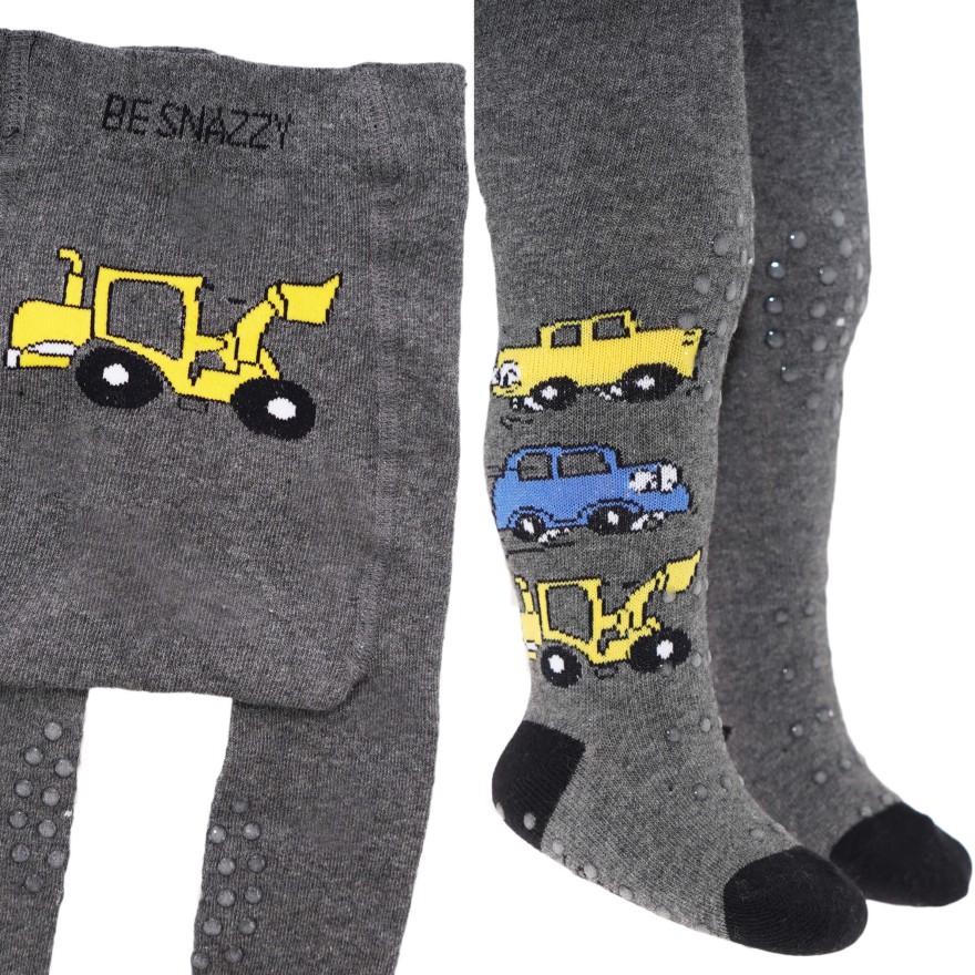 RAJSTOPY do RACZKOWANIA 3x ABS grafitowe w niebieskie i żółte auta wzór 681