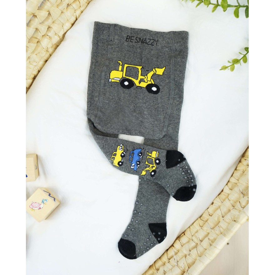 RAJSTOPY do RACZKOWANIA 3x ABS grafitowe w niebieskie i żółte auta wzór 681