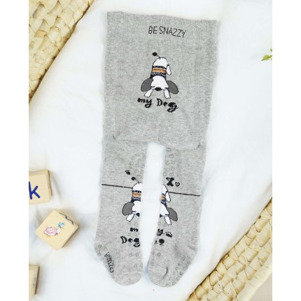 RAJSTOPY do RACZKOWANIA 3x ABS szare z białym pieskiem wzór 682