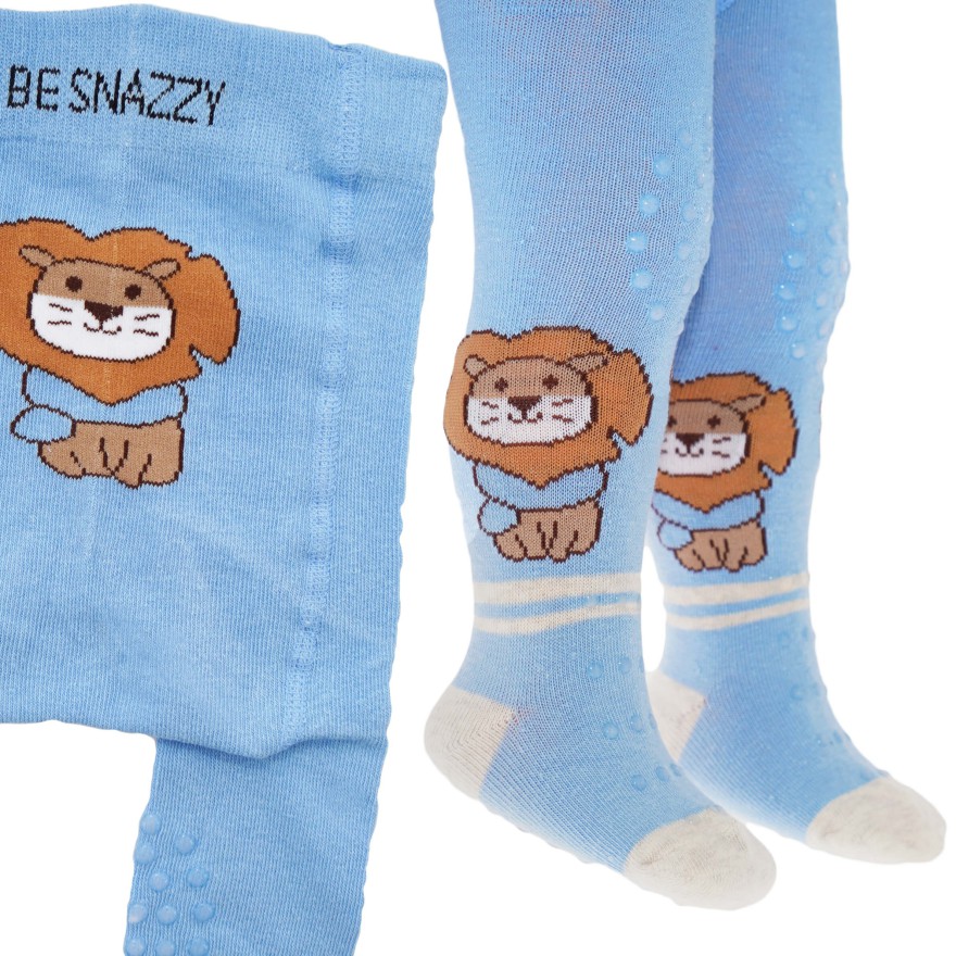 RAJSTOPY do RACZKOWANIA 3x ABS niebieskie z lwem wzór 683