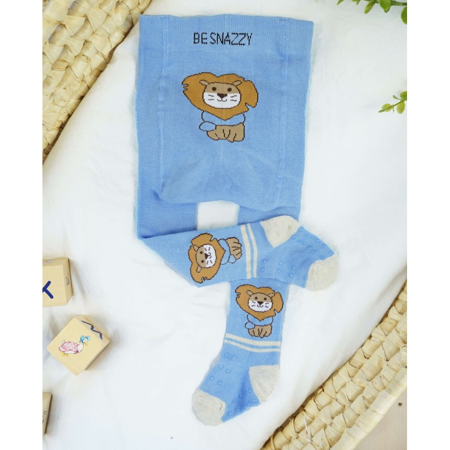 RAJSTOPY do RACZKOWANIA 3x ABS niebieskie z lwem wzór 683