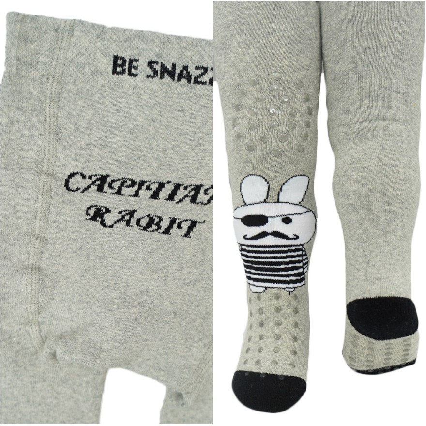 RAJSTOPY do RACZKOWANIA 3x ABS szare capitian rabit wzór 684