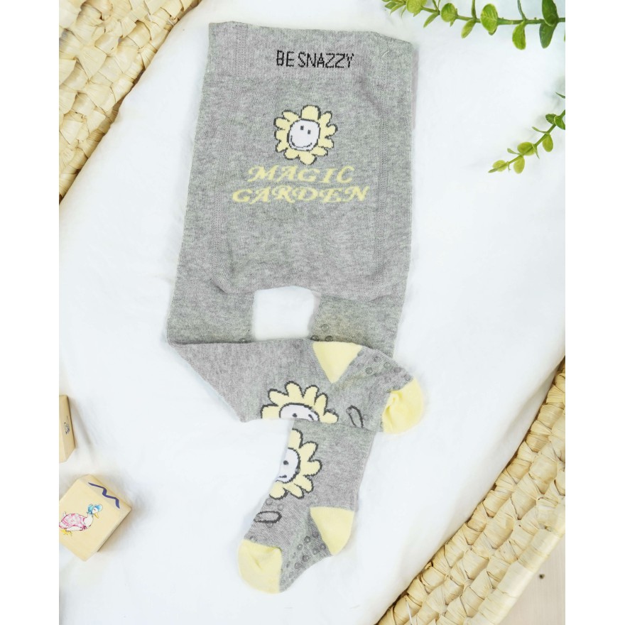 RAJSTOPY do RACZKOWANIA 3x ABS szare z żółtym kwiatem wzór 685