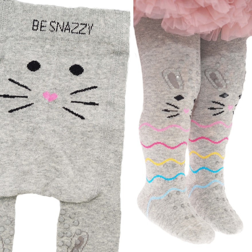 RAJSTOPY do RACZKOWANIA 3x ABS szare królik kolorowe paski wzór 689